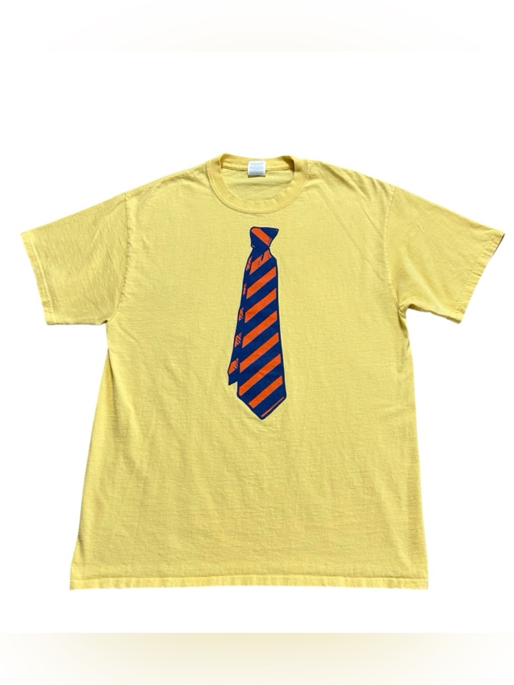 University of Florida Mr. Two Bits Orange and Blue Necktie Yellow T-Shirt Large